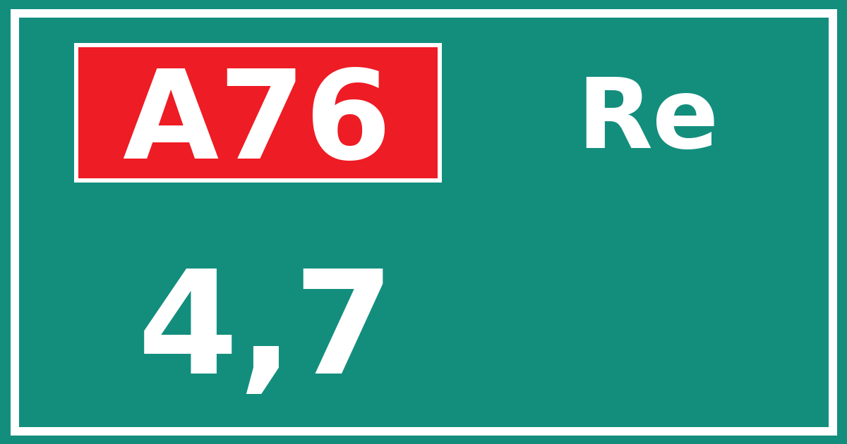 Hectometerbord A76 4,7 zijde Re