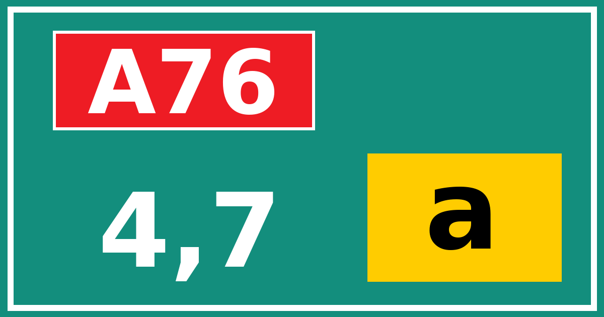 Hectometerbord A76 4,7 letter a