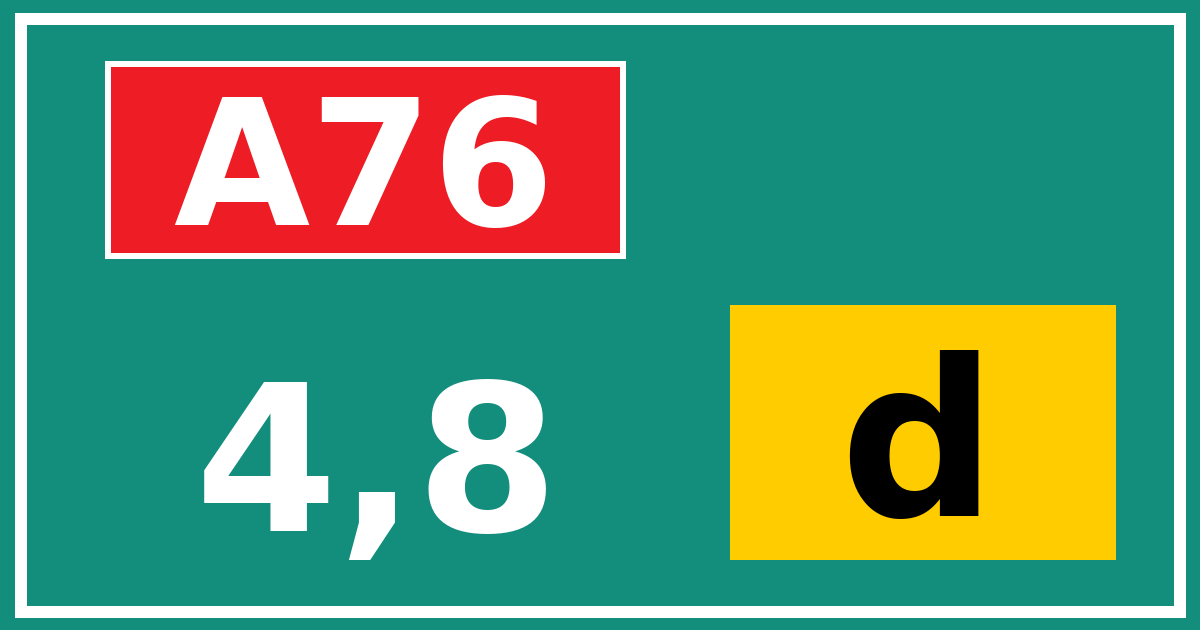 Hectometerbord A76 4,8 letter d