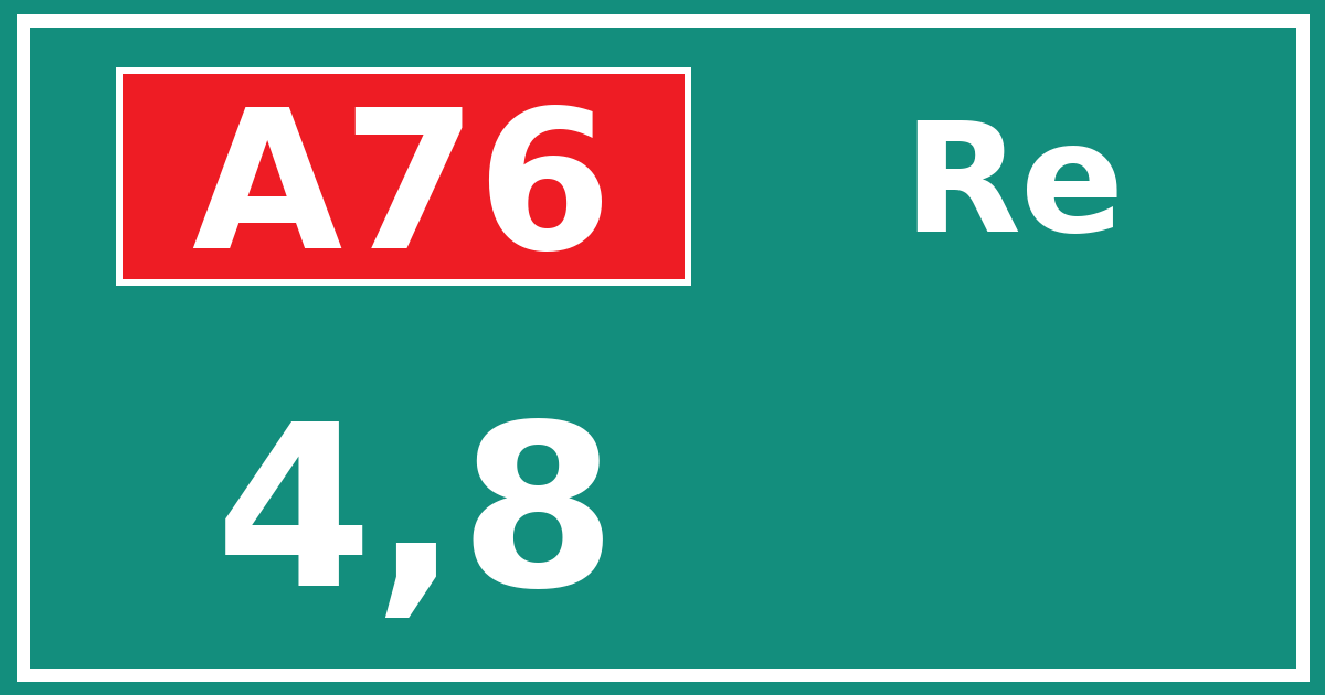 Hectometerbord A76 4,8 zijde Re