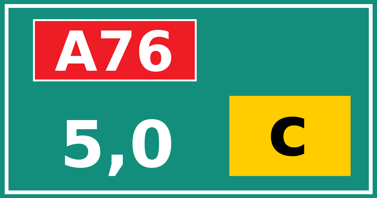 Hectometerbord A76 5,0 letter c