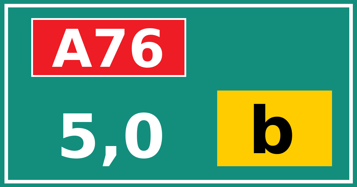 Hectometerbord A76 5,0 letter b