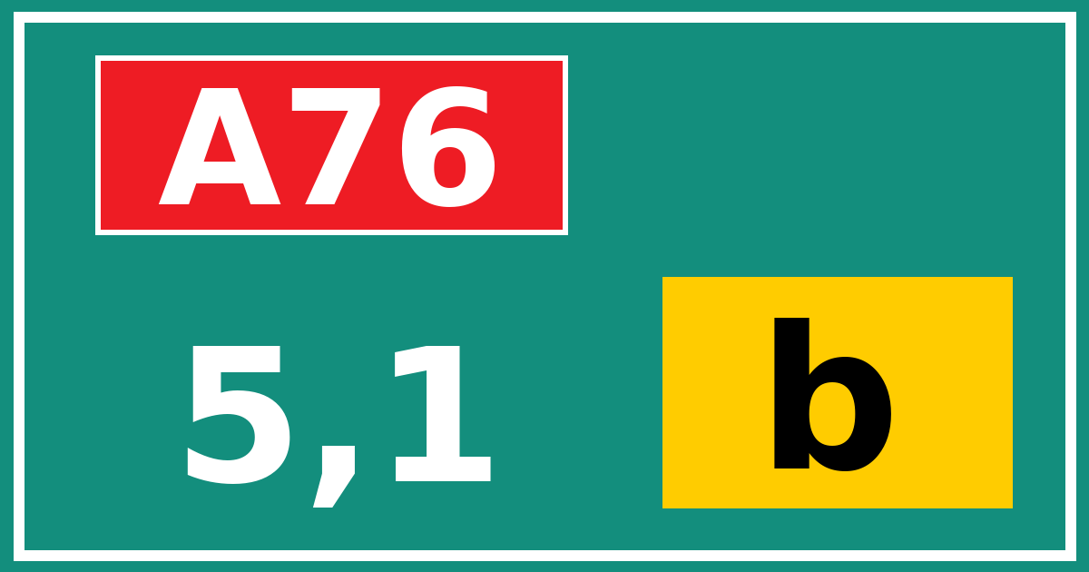Hectometerbord A76 5,1 letter b