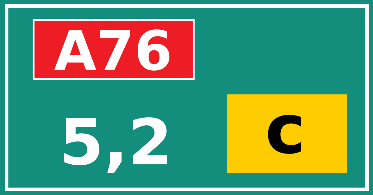 Hectometerbord A76 5,2 letter c