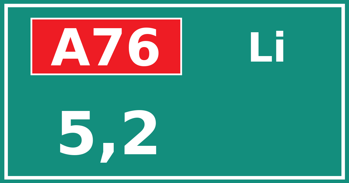 Hectometerbord A76 5,2 zijde Li