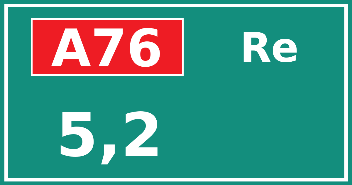 Hectometerbord A76 5,2 zijde Re