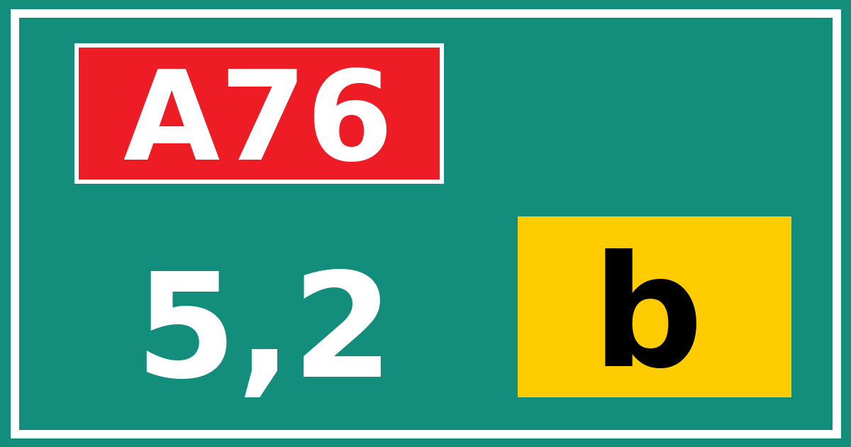 Hectometerbord A76 5,2 letter b