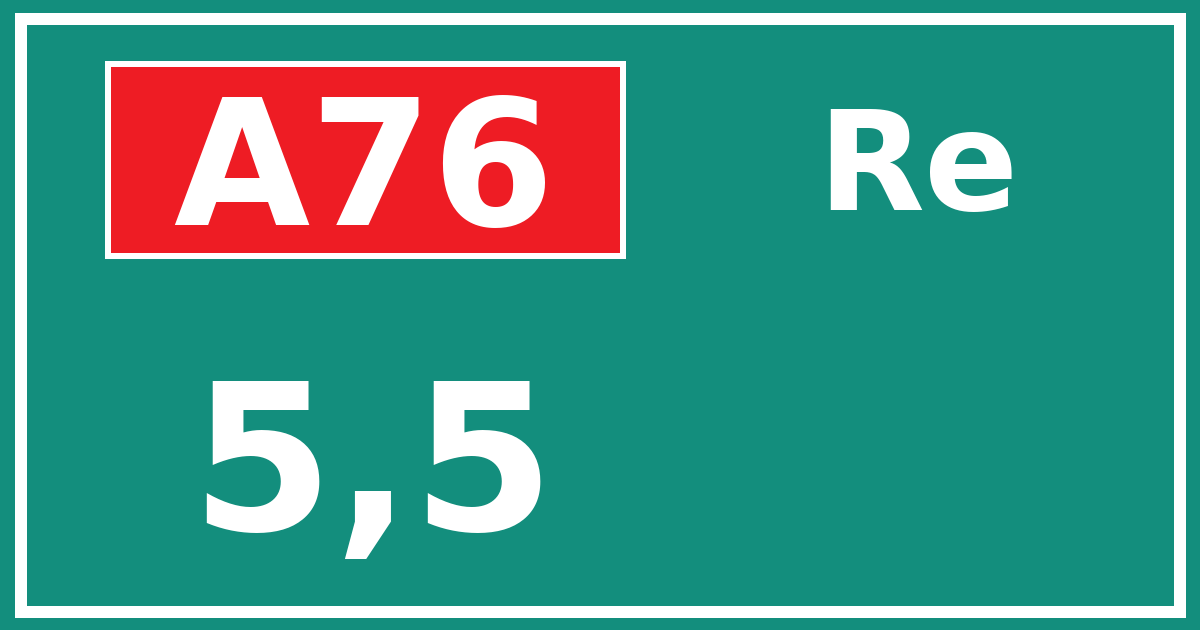 Hectometerbord A76 5,5 zijde Re