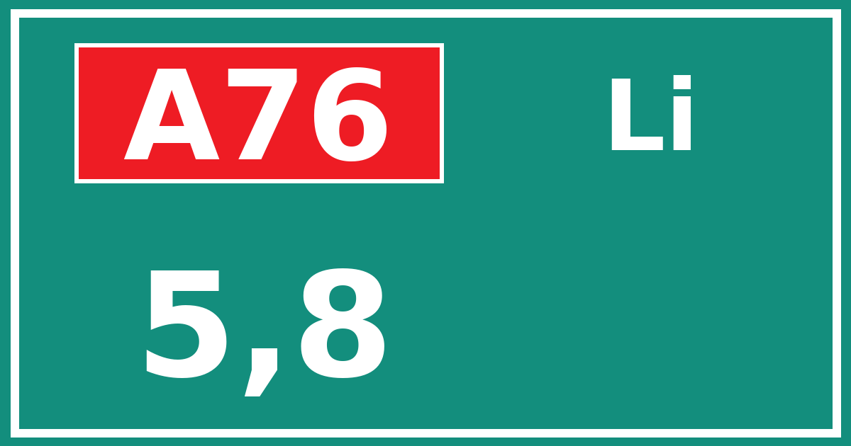 Hectometerbord A76 5,8 zijde Li