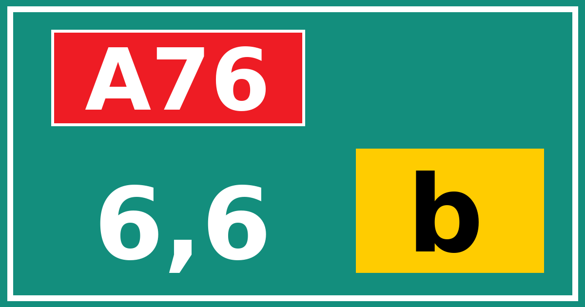 Hectometerbord A76 6,6 letter b