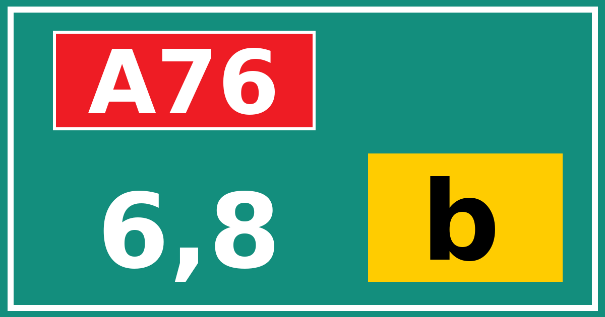 Hectometerbord A76 6,8 letter b