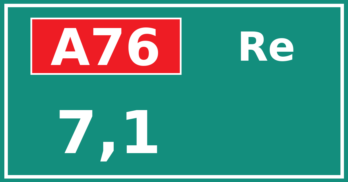 Hectometerbord A76 7,1 zijde Re
