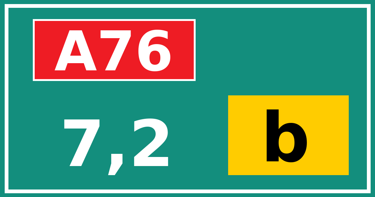 Hectometerbord A76 7,2 letter b