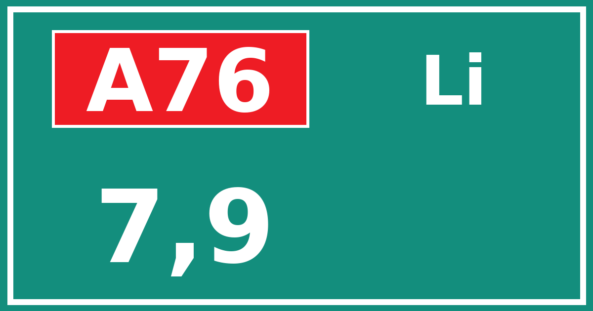 Hectometerbord A76 7,9 zijde Li