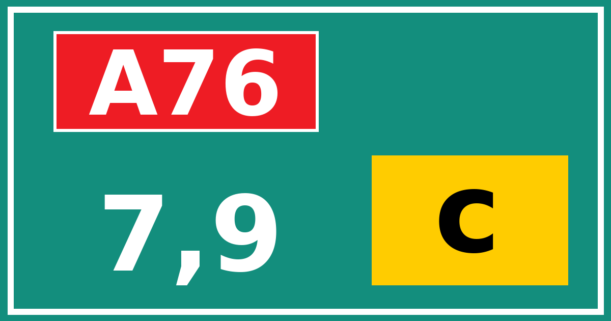 Hectometerbord A76 7,9 letter c