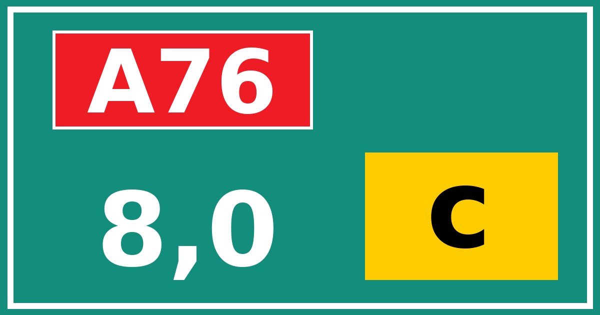 Hectometerbord A76 8,0 letter c