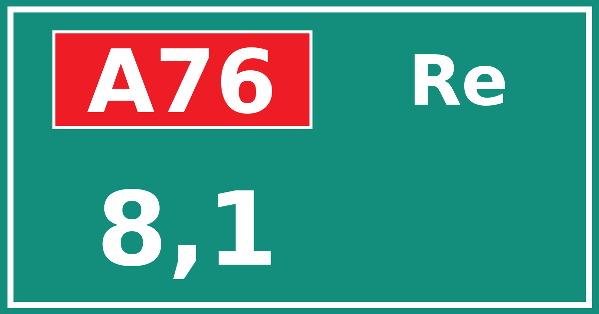 Hectometerbord A76 8,1 zijde Re