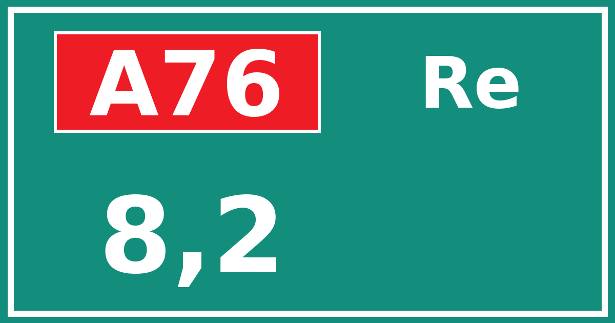 Hectometerbord A76 8,2 zijde Re