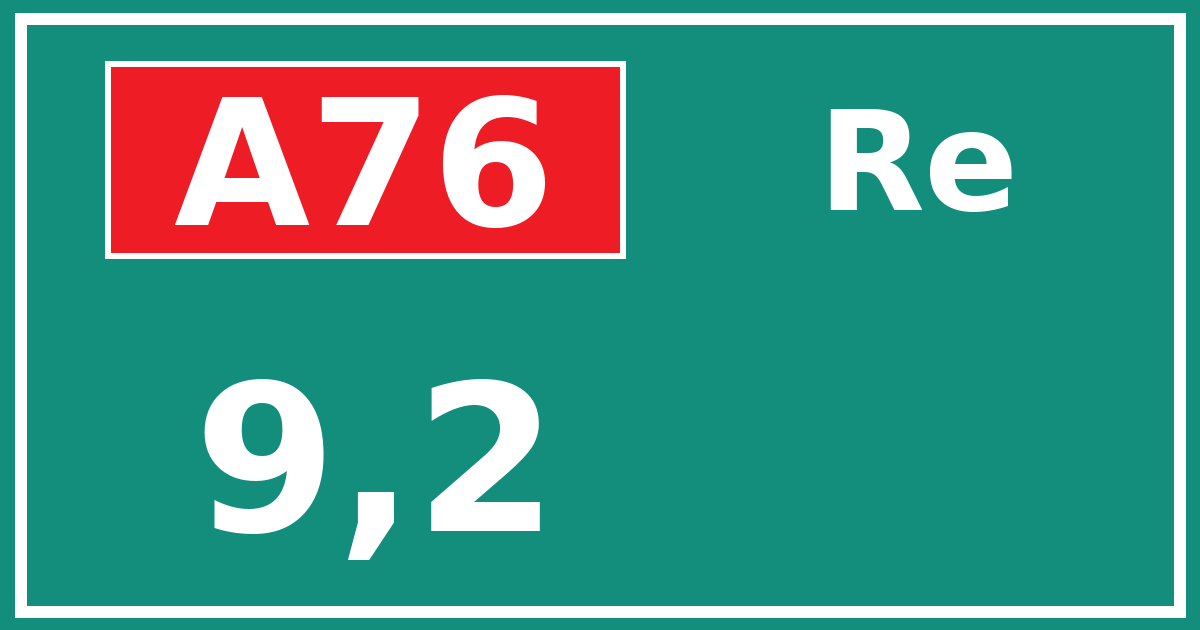 Hectometerbord A76 9,2 zijde Re
