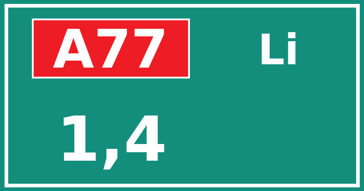 Hectometerbord A77 1,4 zijde Li