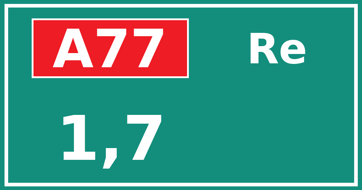 Hectometerbord A77 1,7 zijde Re