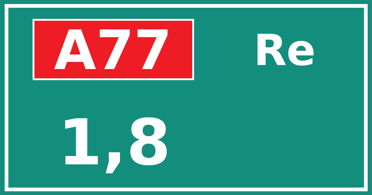 Hectometerbord A77 1,8 zijde Re