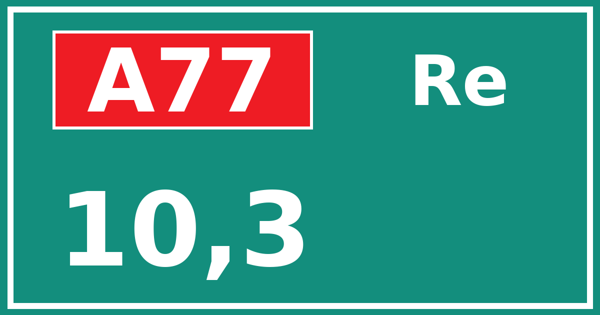 Hectometerbord A77 10,3 zijde Re
