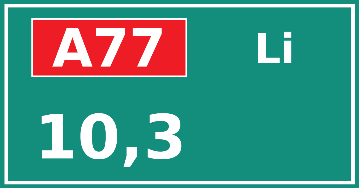 Hectometerbord A77 10,3 zijde Li