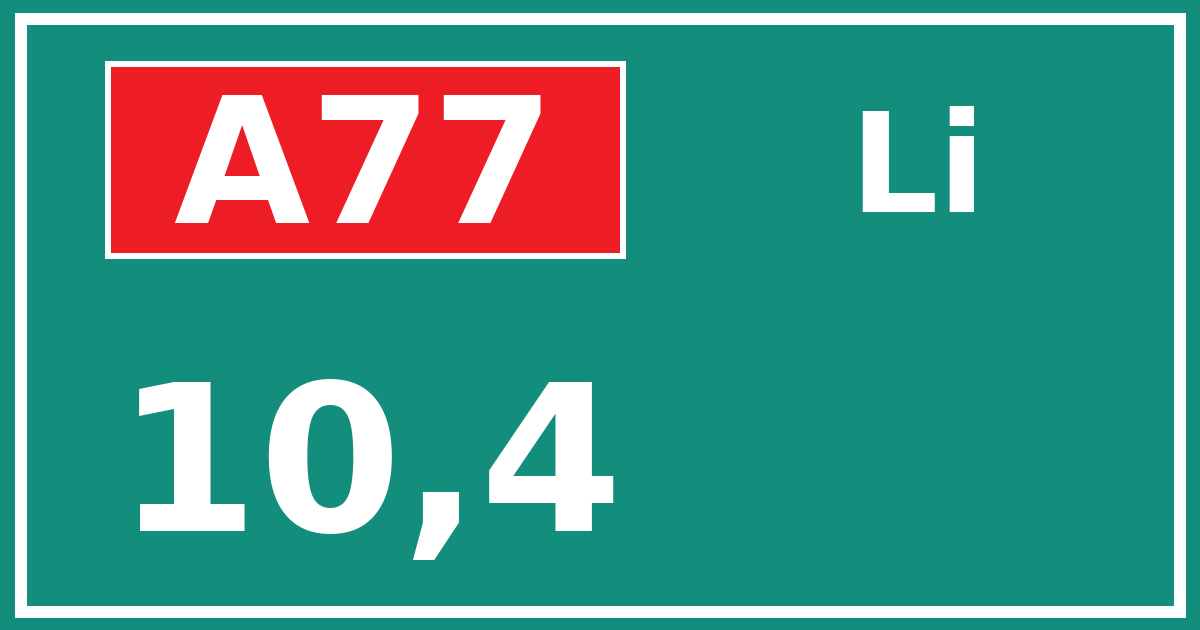 Hectometerbord A77 10,4 zijde Li