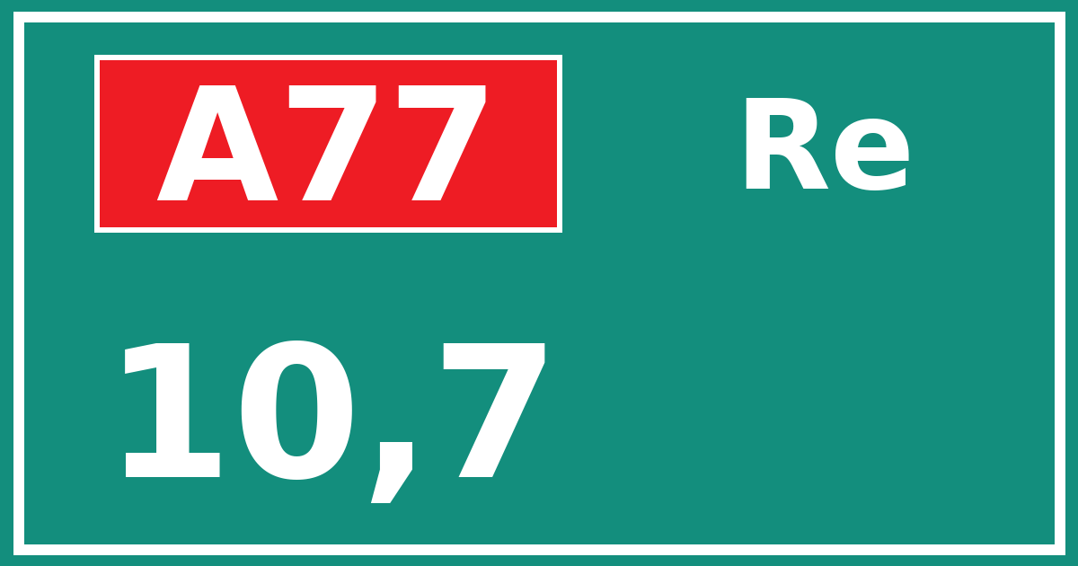 Hectometerbord A77 10,7 zijde Re