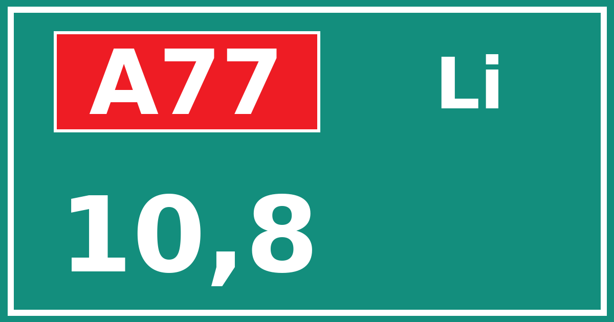Hectometerbord A77 10,8 zijde Li