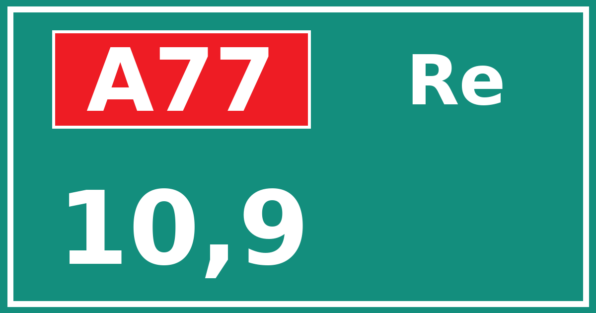Hectometerbord A77 10,9 zijde Re