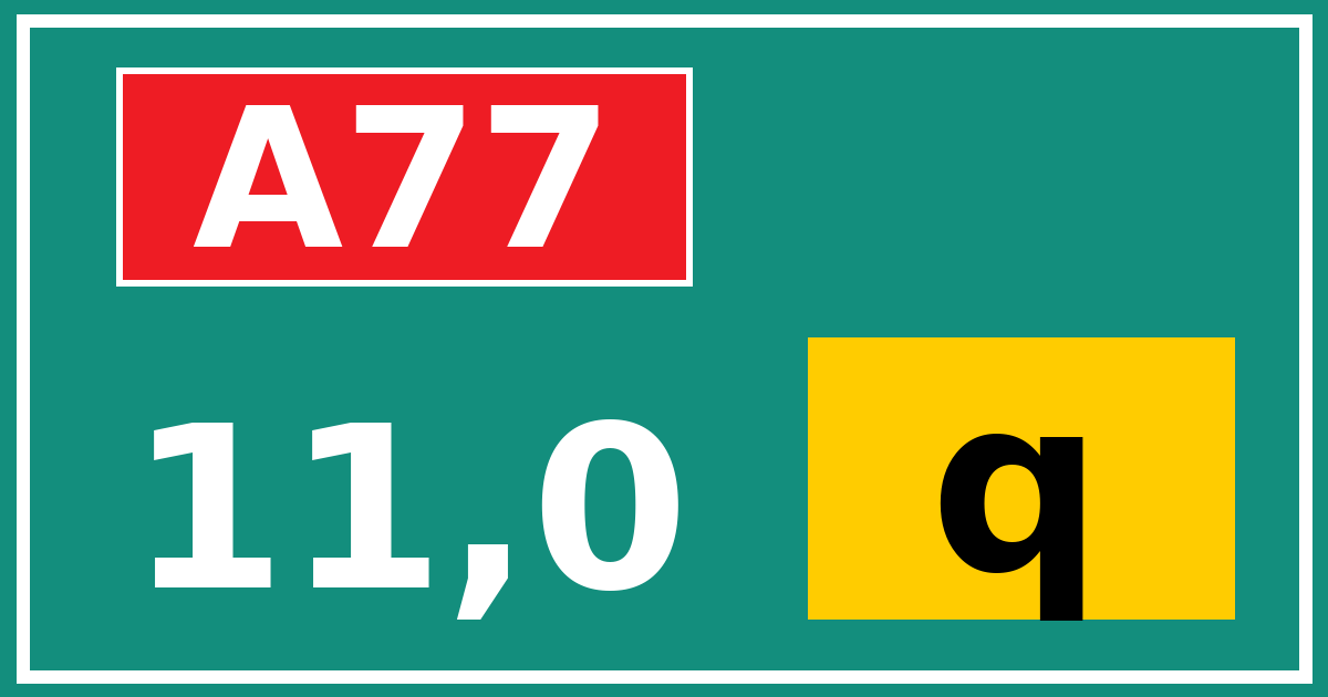 Hectometerbord A77 11,0 letter q