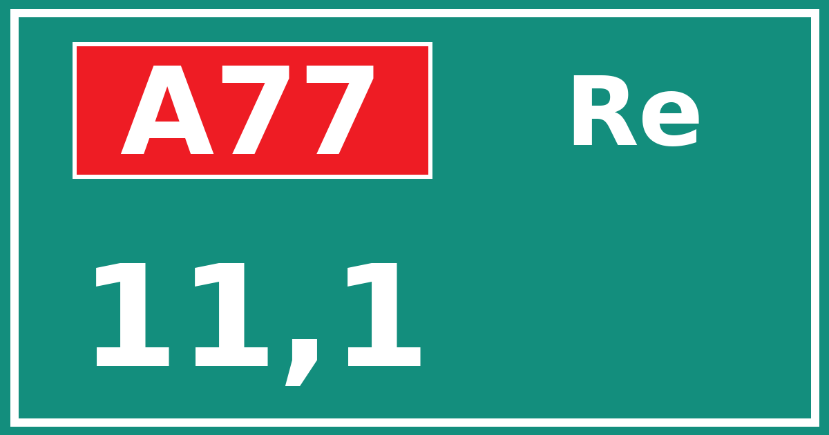 Hectometerbord A77 11,1 zijde Re