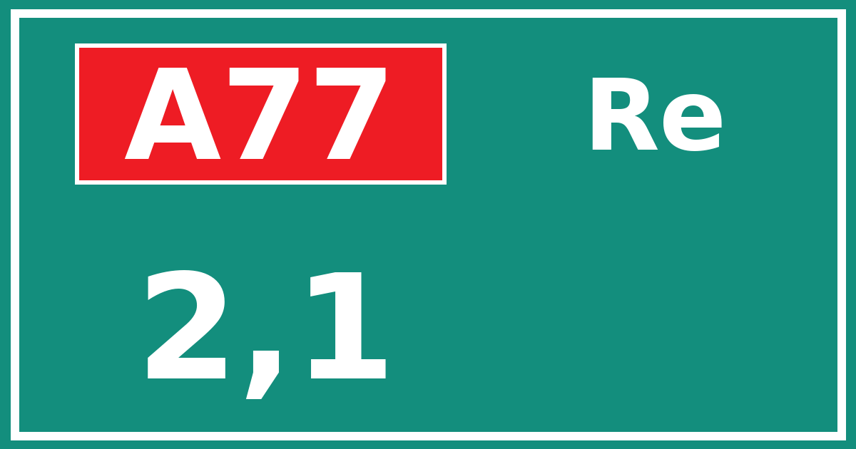 Hectometerbord A77 2,1 zijde Re