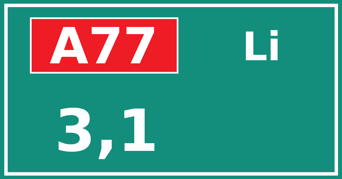 Hectometerbord A77 3,1 zijde Li