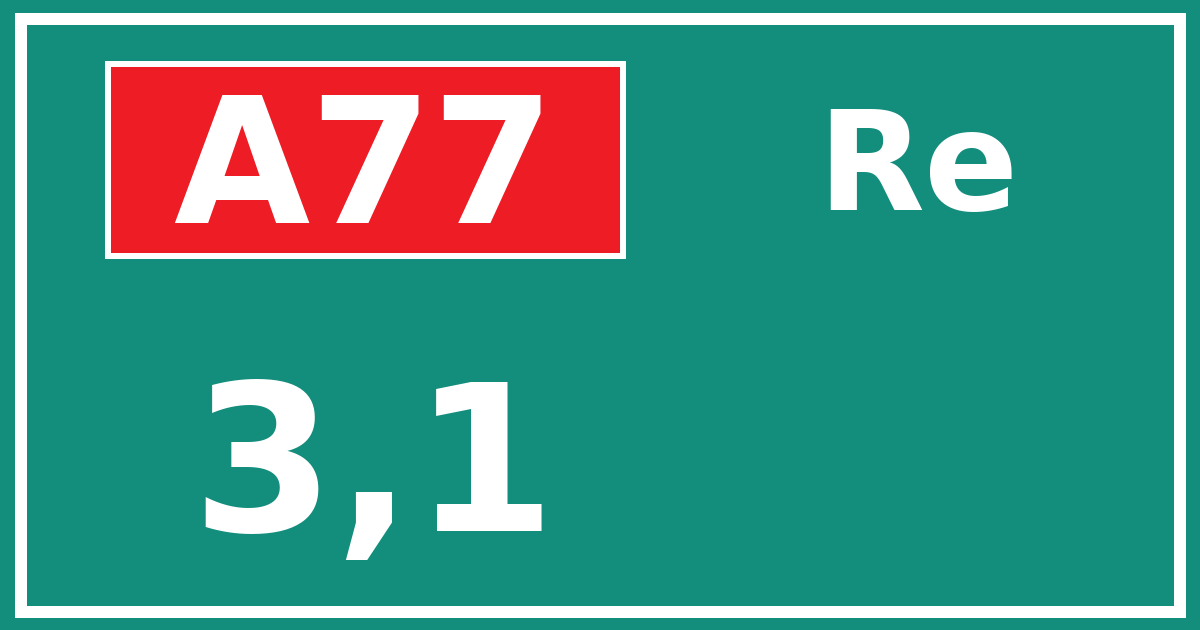 Hectometerbord A77 3,1 zijde Re