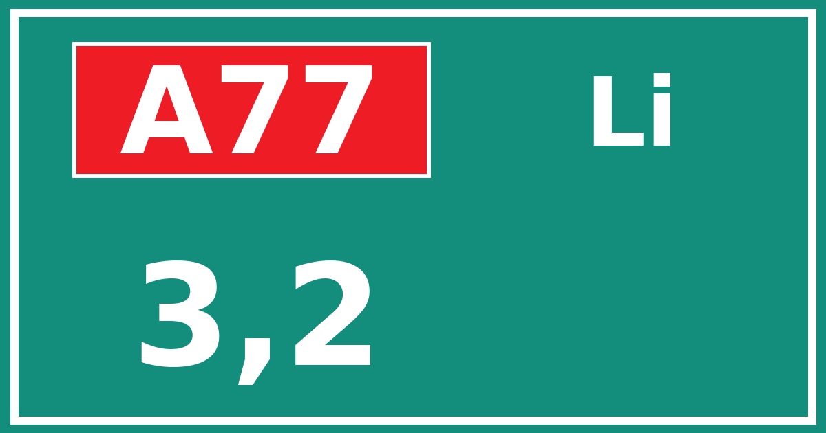 Hectometerbord A77 3,2 zijde Li