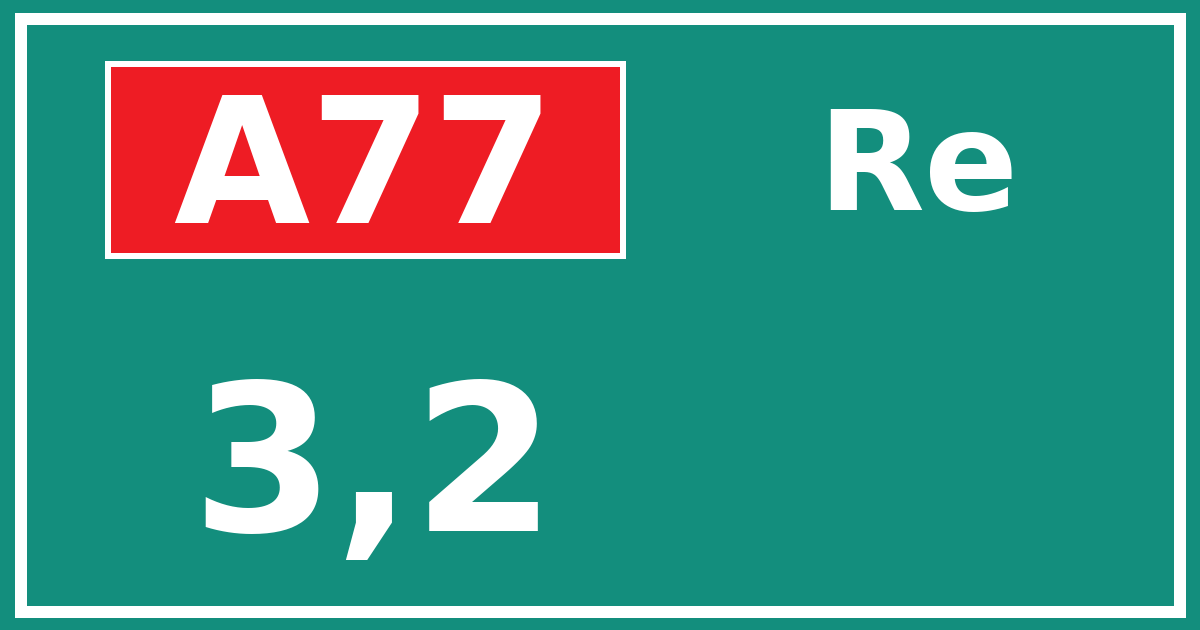 Hectometerbord A77 3,2 zijde Re
