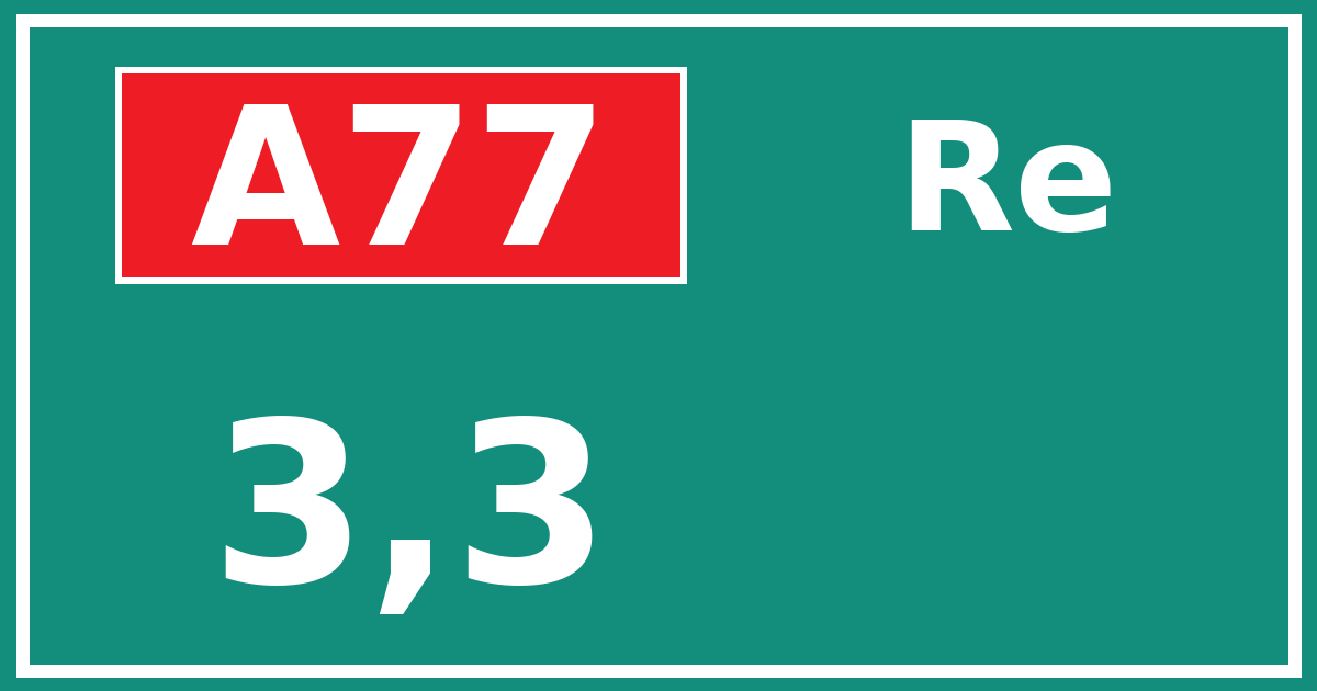 Hectometerbord A77 3,3 zijde Re