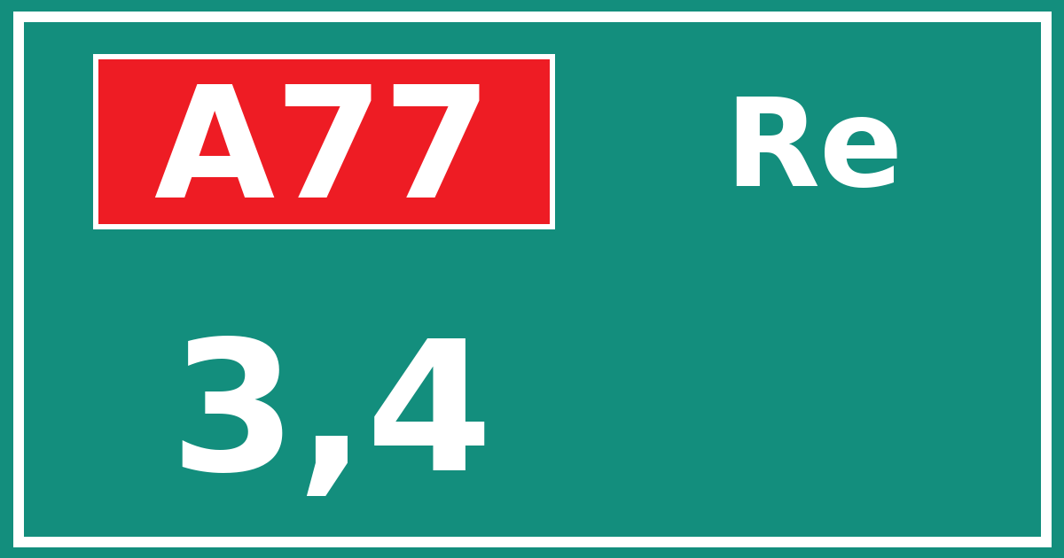 Hectometerbord A77 3,4 zijde Re