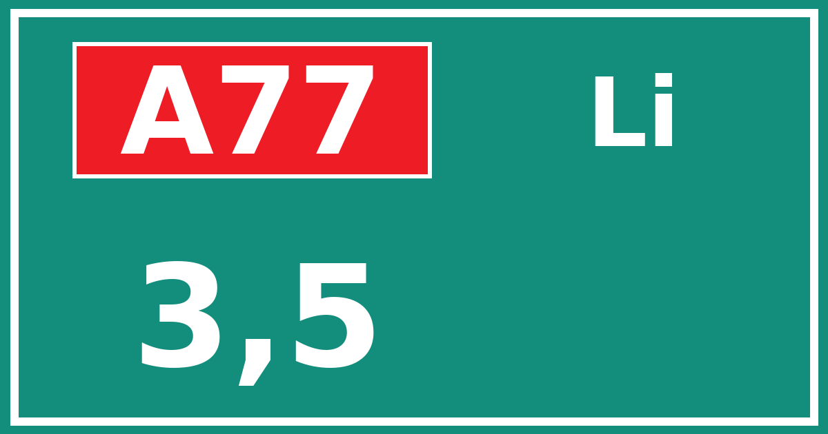 Hectometerbord A77 3,5 zijde Li