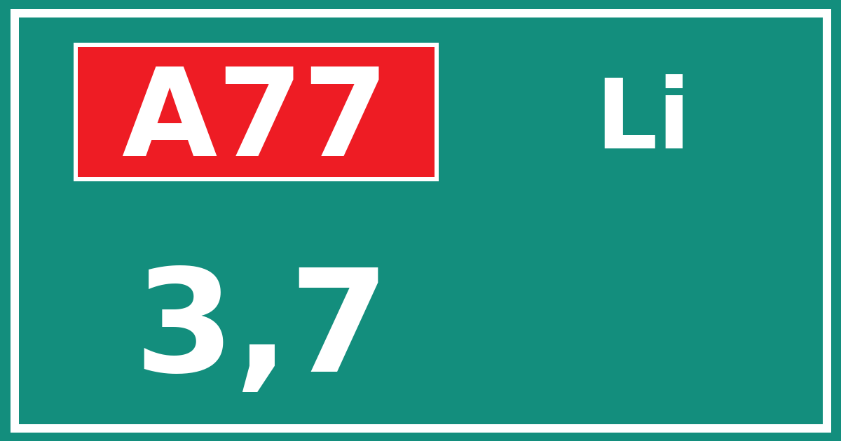 Hectometerbord A77 3,7 zijde Li
