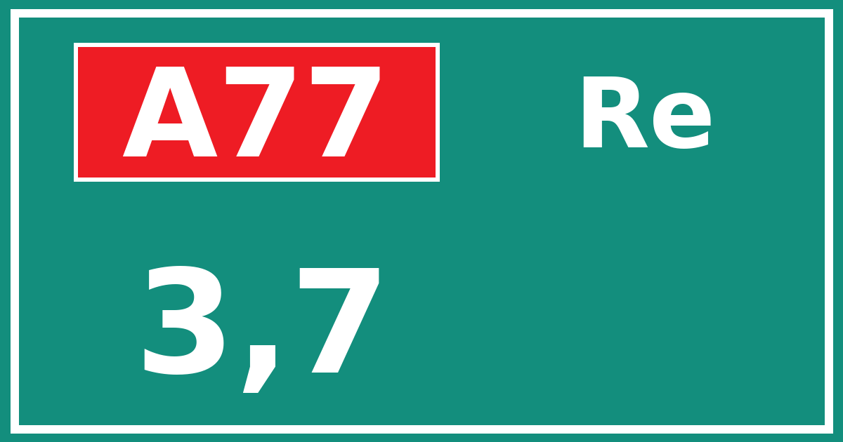 Hectometerbord A77 3,7 zijde Re