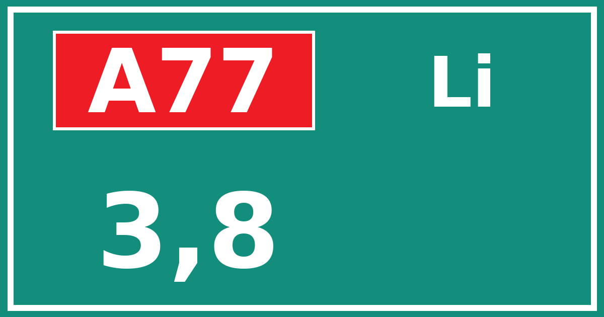 Hectometerbord A77 3,8 zijde Li