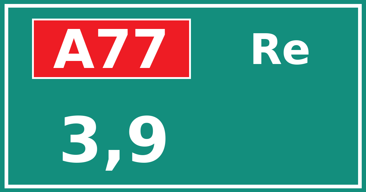 Hectometerbord A77 3,9 zijde Re
