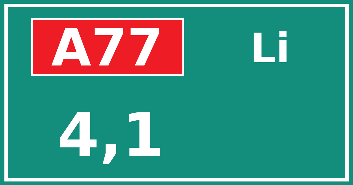 Hectometerbord A77 4,1 zijde Li