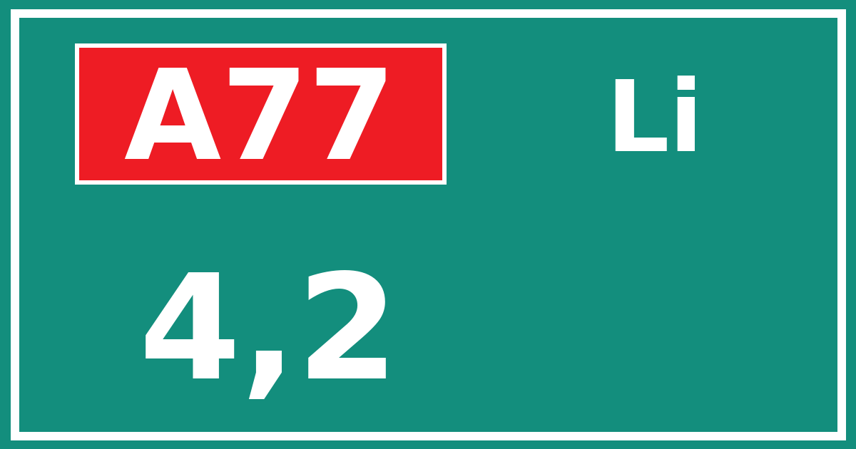 Hectometerbord A77 4,2 zijde Li