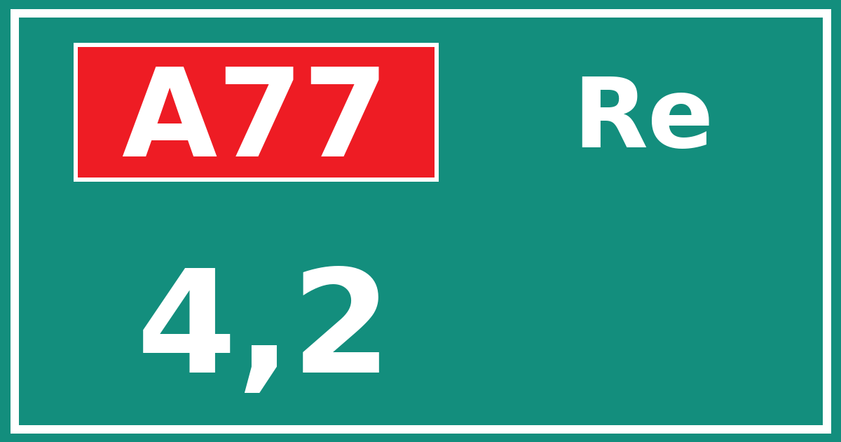 Hectometerbord A77 4,2 zijde Re