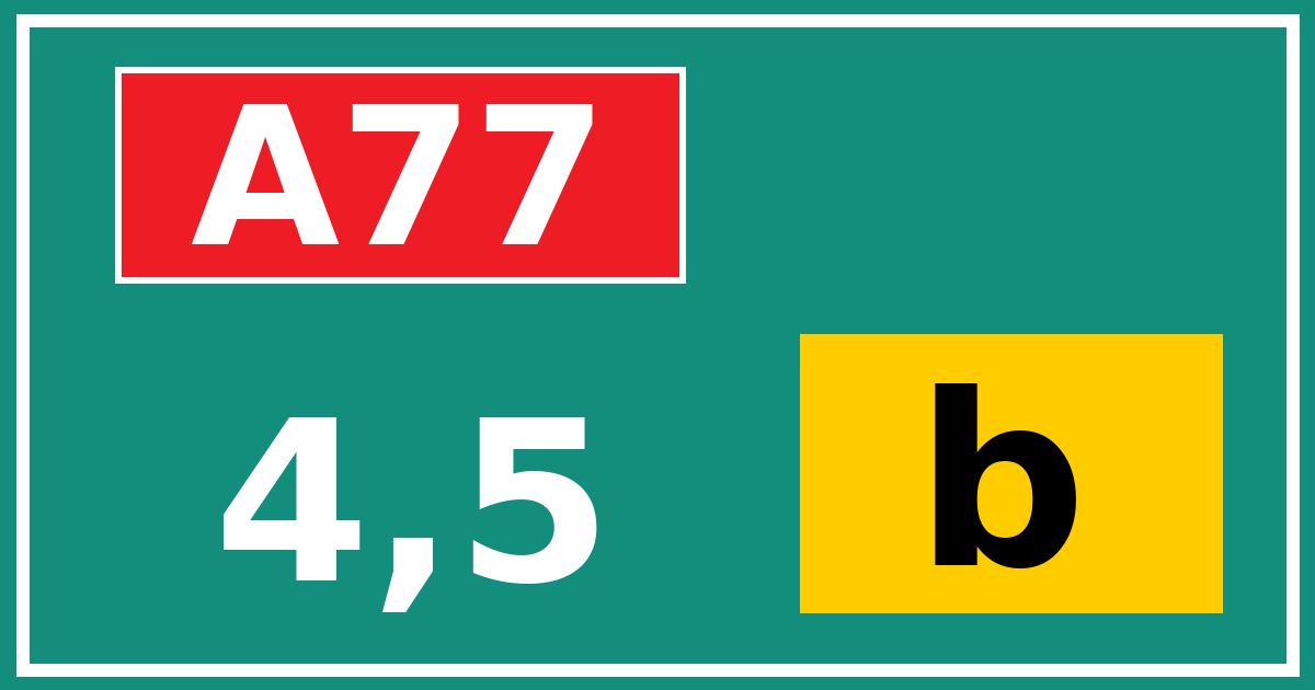 Hectometerbord A77 4,5 letter b